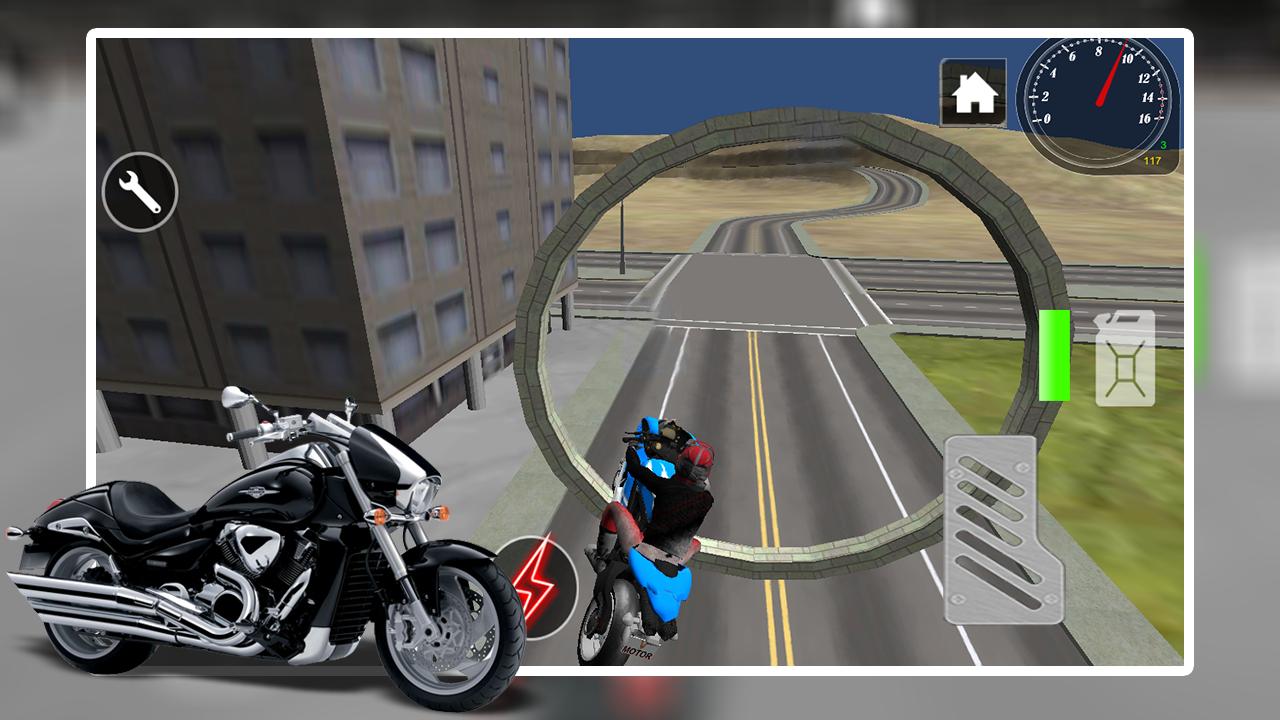 3D bike roof jumping stunts