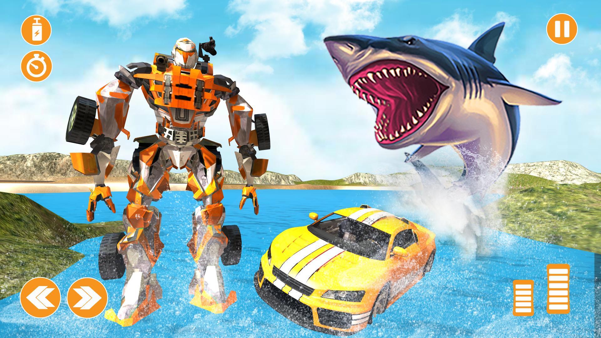 Underwater Shark Attack Transform Robot Car 2020