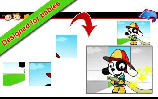 Firemen puzzles for kids