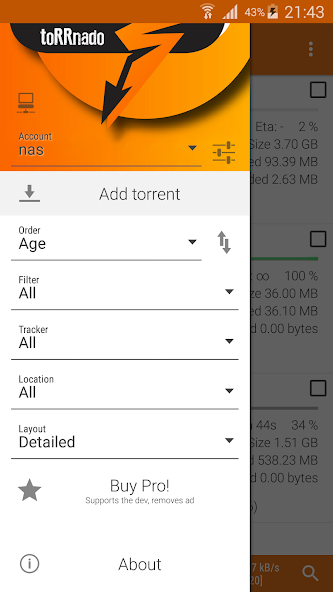 Torrnado - Transmission Remote