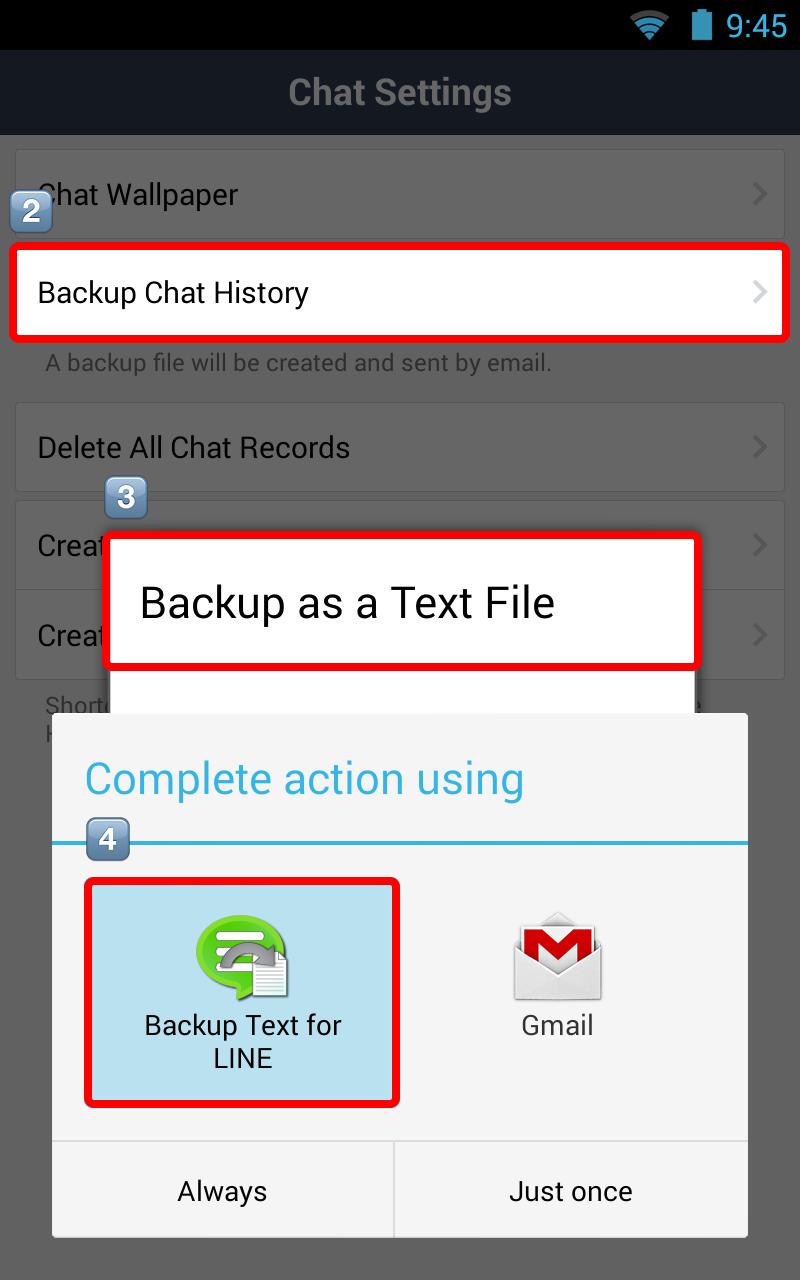 Backup Text for LINE