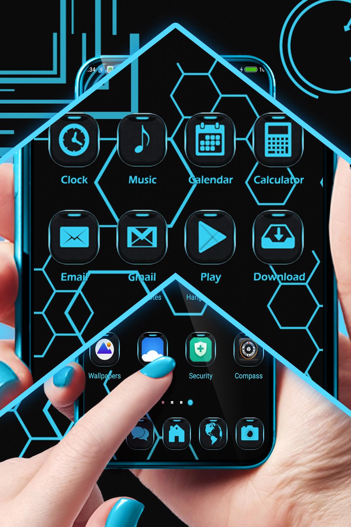 Neon Blue Tech Theme