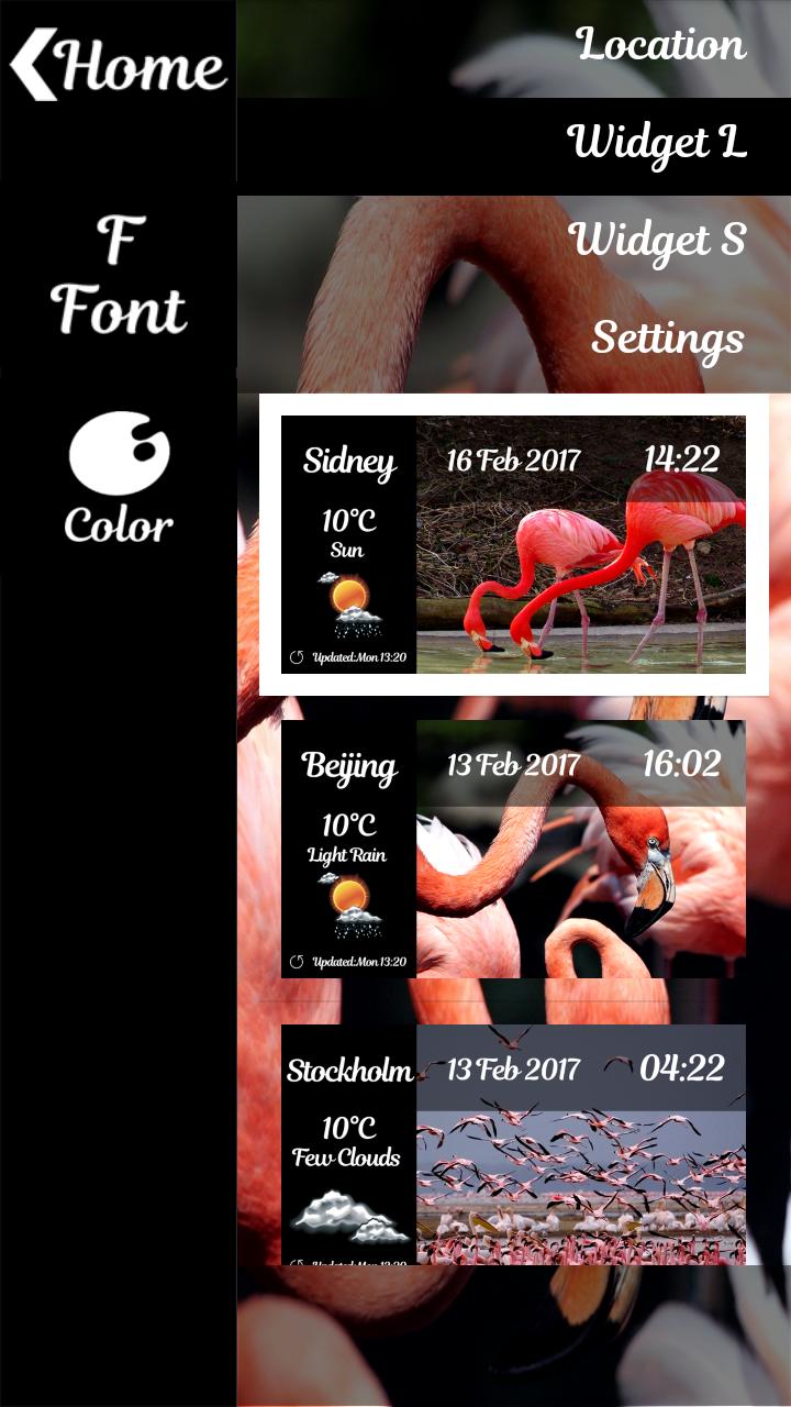 Flamingo Clock And Weather