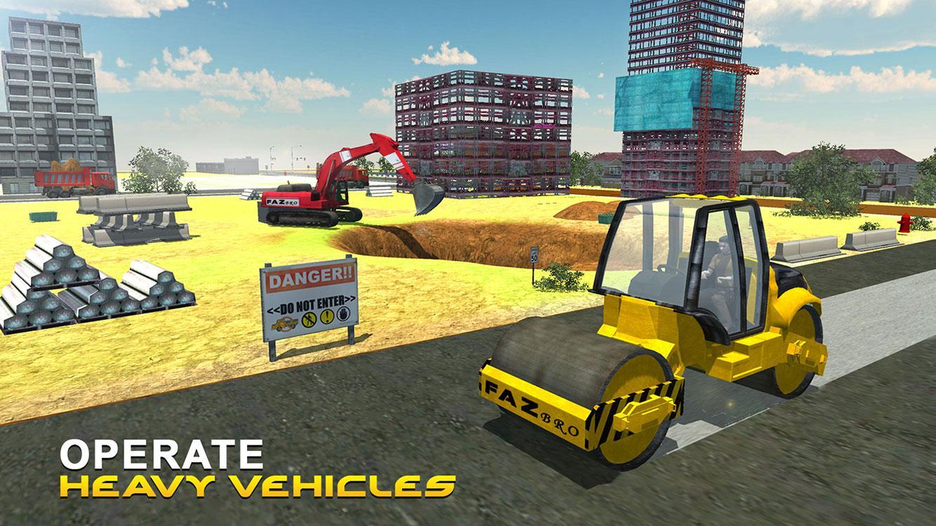 Big City Road Construction Builder: Excavator Game