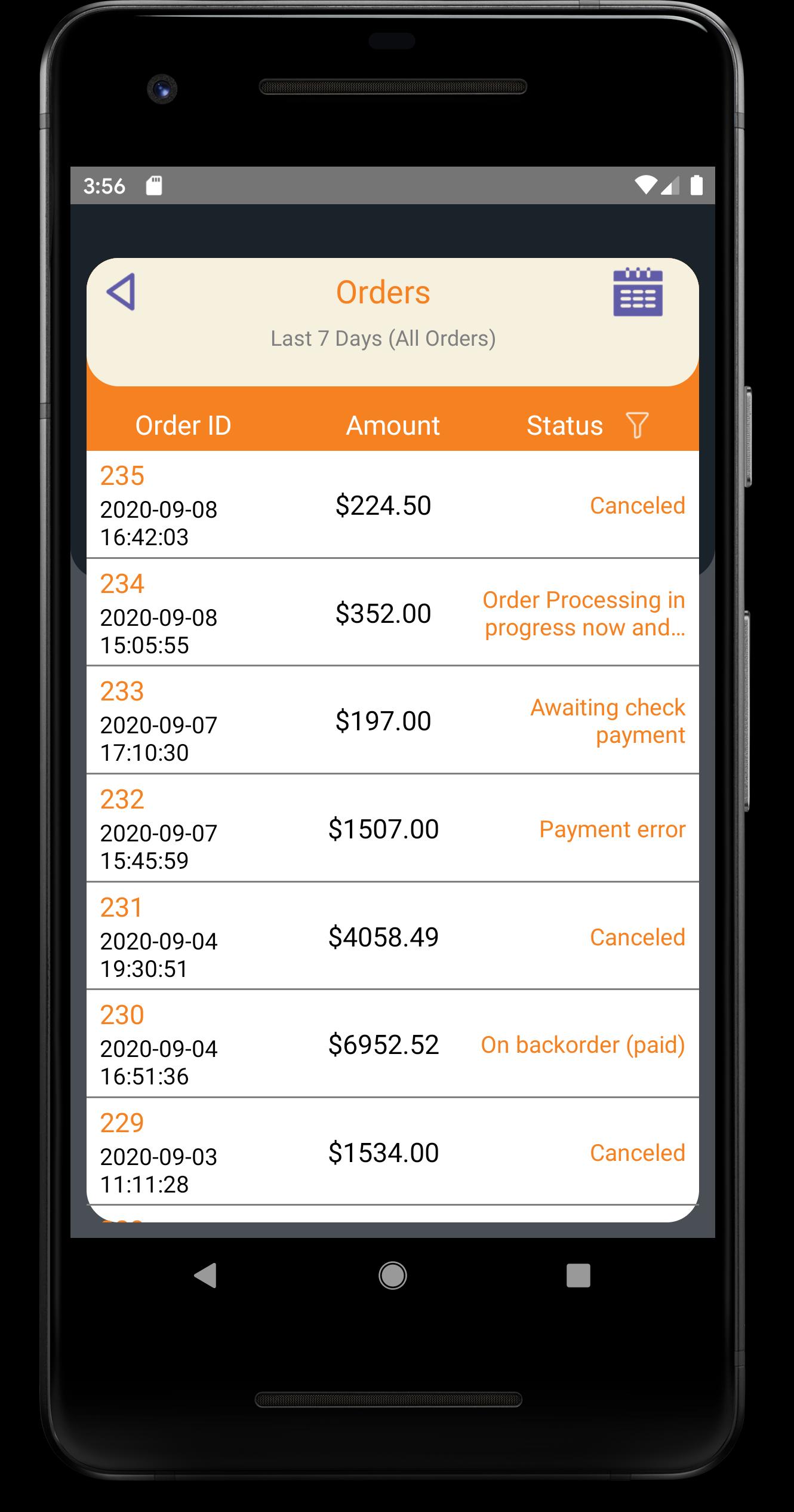 PrestaShop Mobile Dashboard