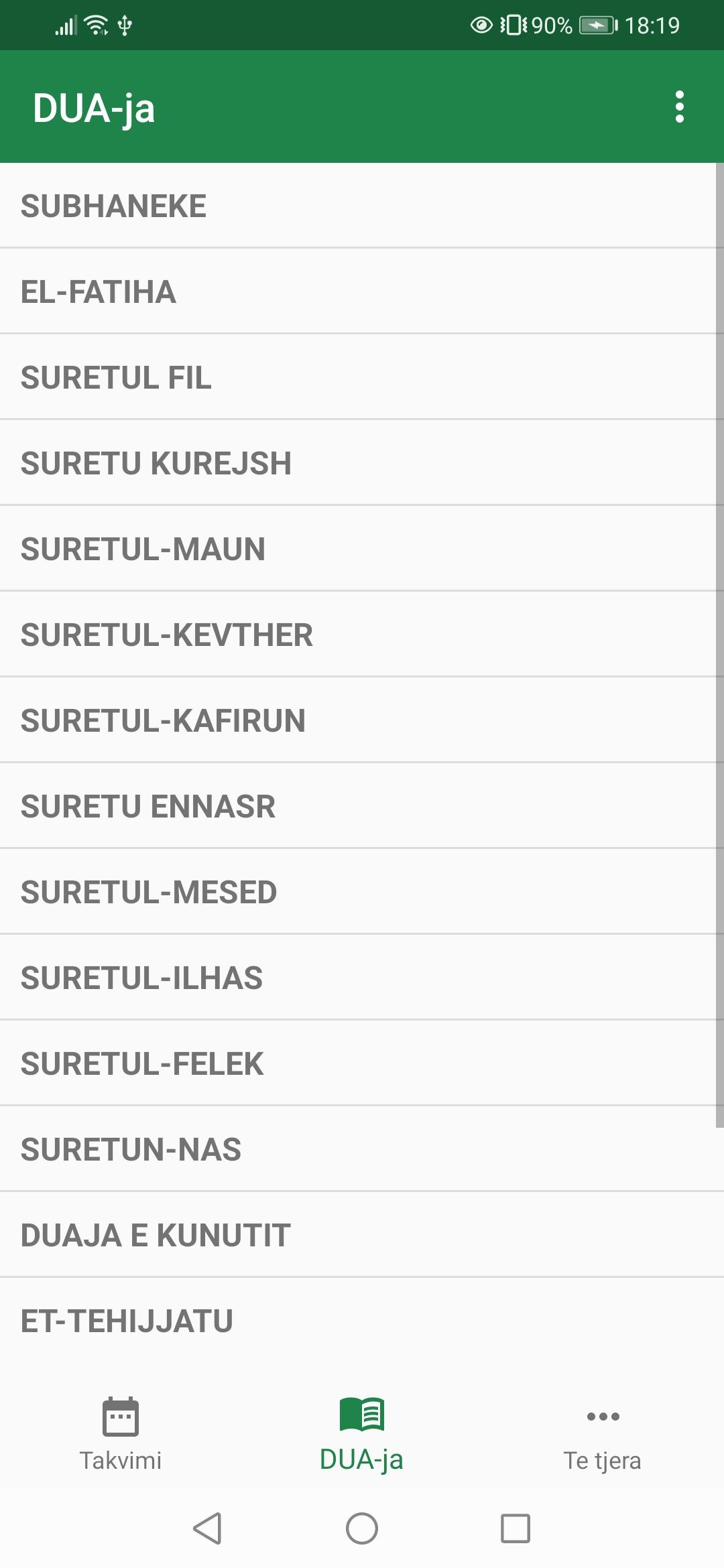 Takvimi - Drite e Zemres