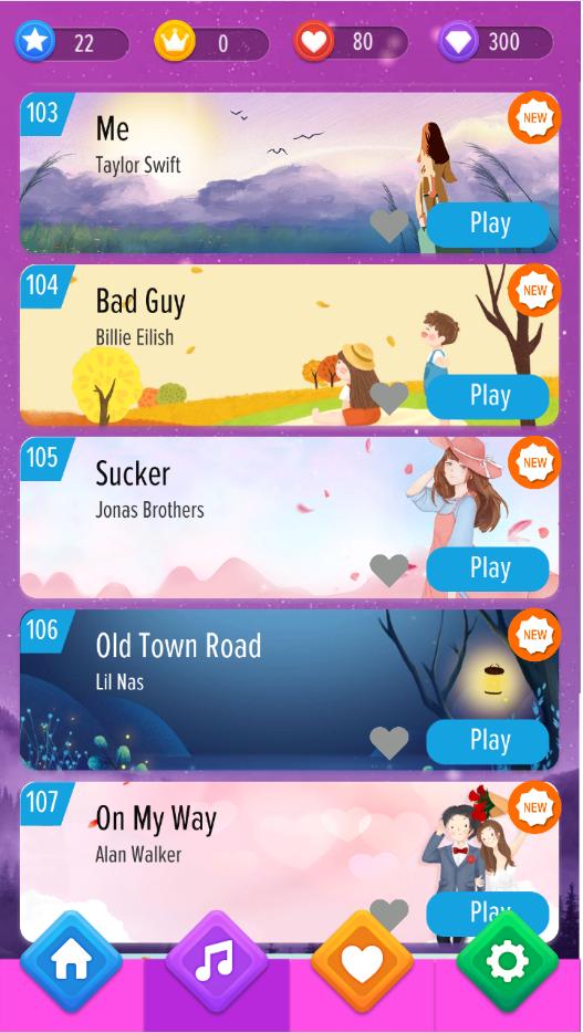 Flower Pink Piano Tiles - Girly Butterfly Songs