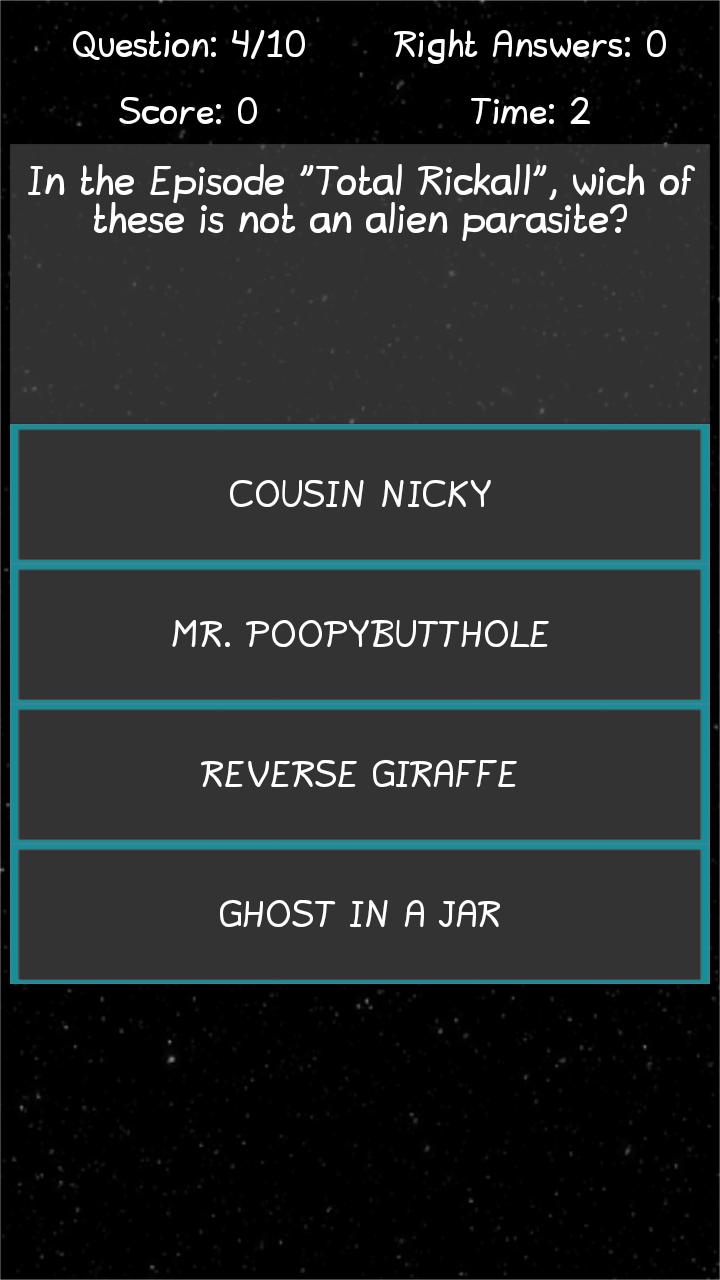 Quiz for Rick and Morty