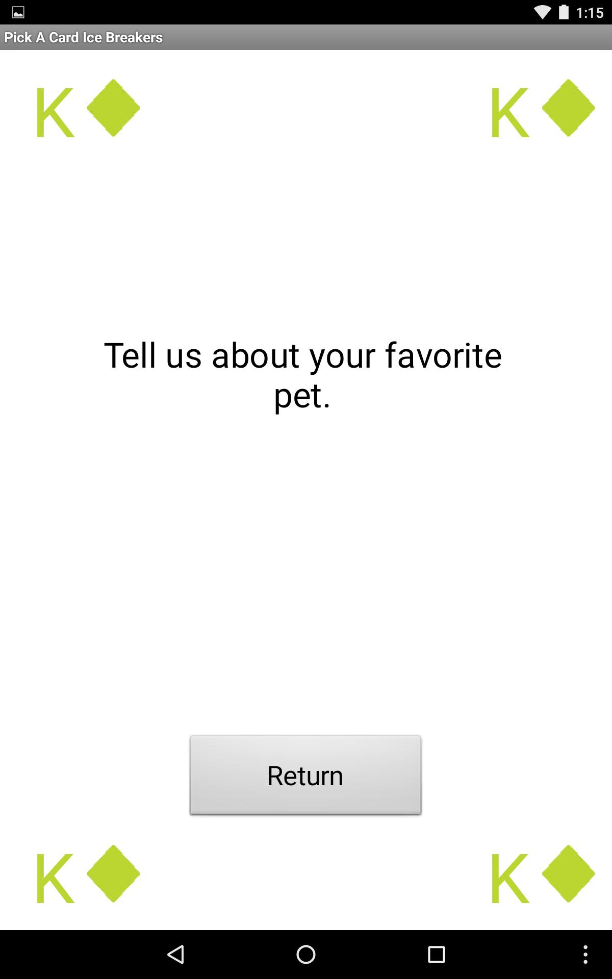 Pick A Card Ice Breakers